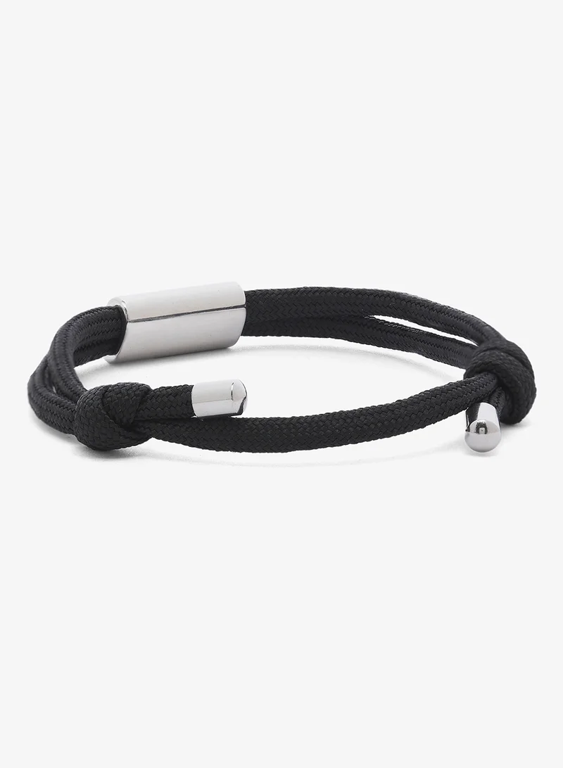 سفنتي فايف Cotton Rope Magnetic Couple Bracelet With Stainless Stell Accent Bead